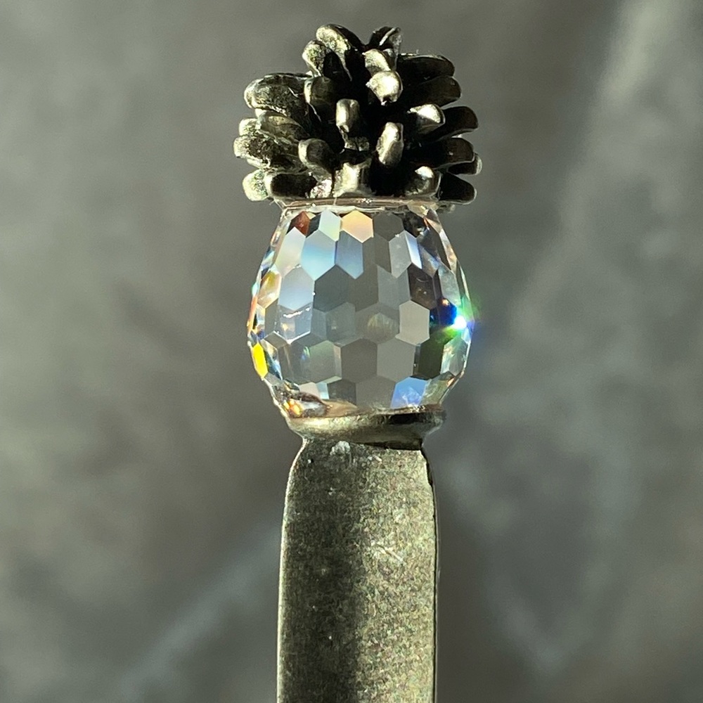 Crystal Pineapple Hawaii Collectible Pewter Spoon 5.5"